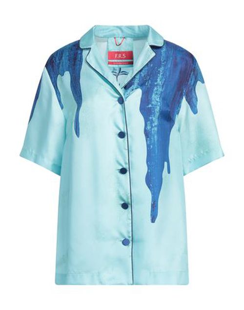F. r.s. For Restless Sleepers Woman Shirt Azure Size S Silk