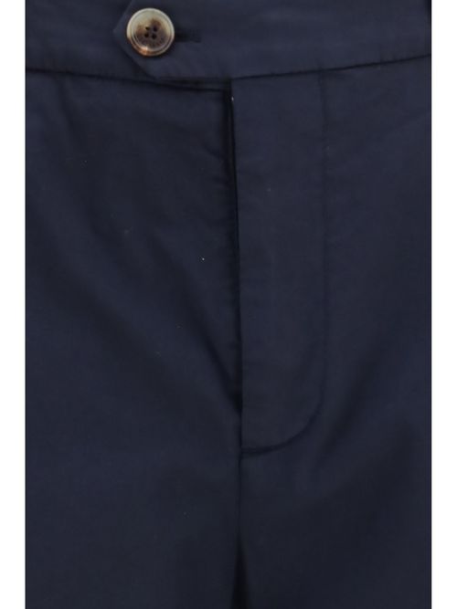 Cotton-Blend Chino Trousers — Navy