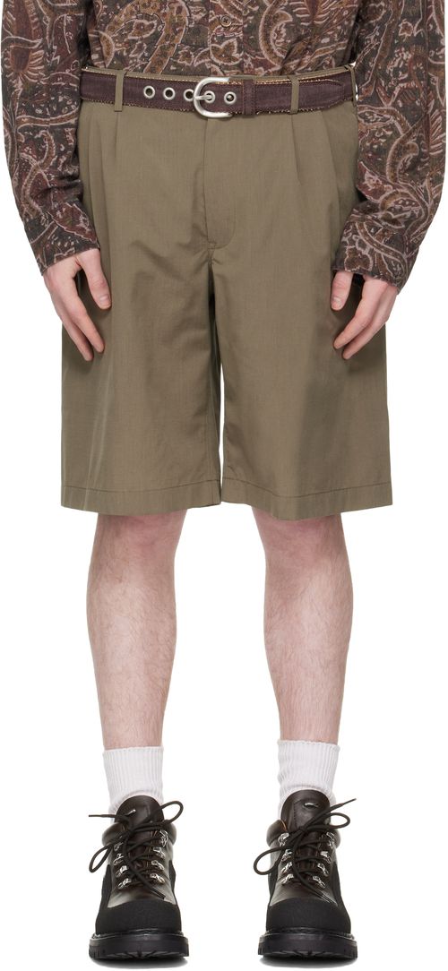 Khaki Ponte Shorts
