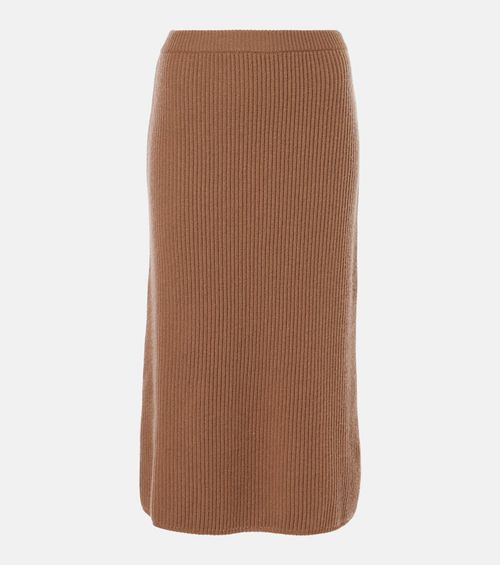 Just ribbed-knit wool and cashmere midi skirt
