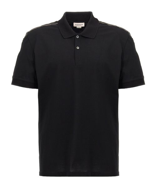 Logo-tape cotton polo shirt