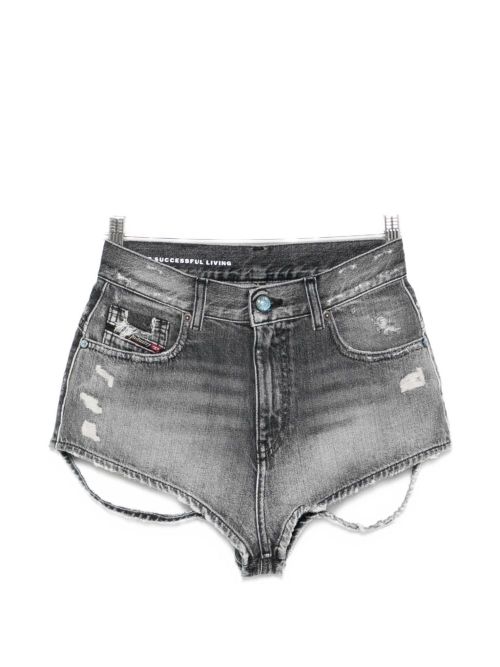 Distressed effect Denim cotton shorts