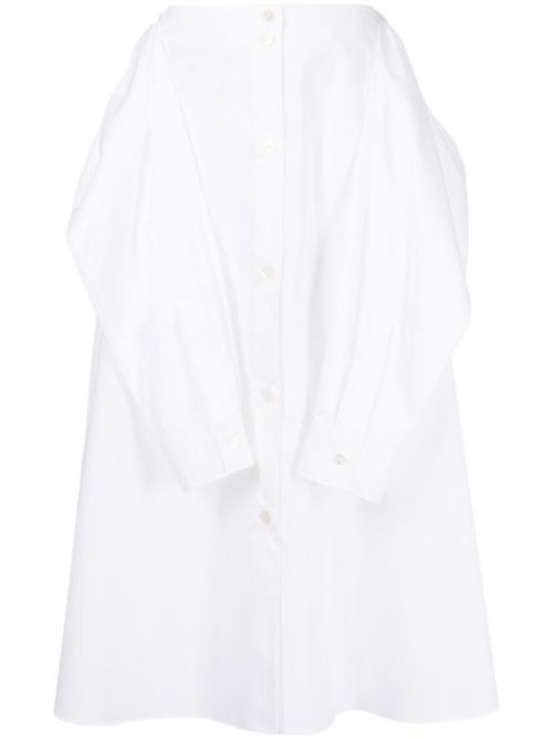 Button-up sleeve-tie skirt