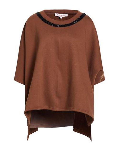 Woman Sweatshirt Brown Size S Cotton