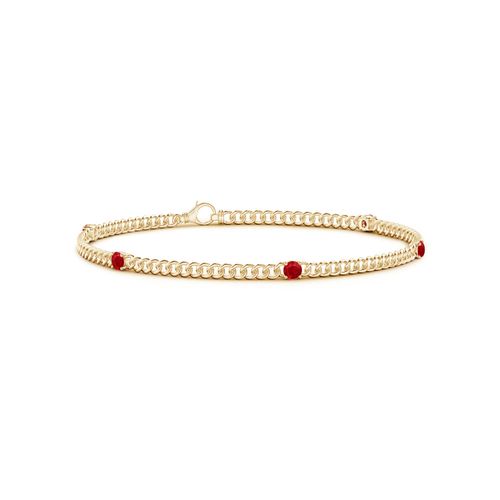 Angara 0.7 Carat Five Stone Ruby Station Bracelet in 14K Yellow Gold