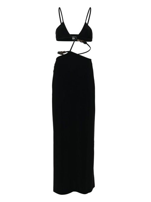 Cross bandeau midi dress - Black