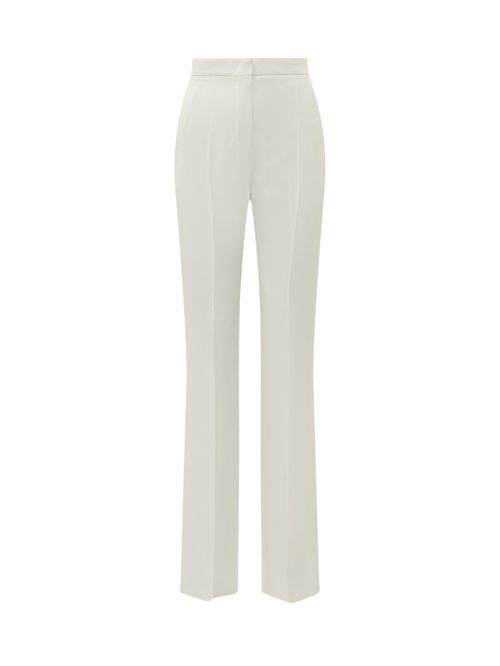White Tailored Flat Front Pants