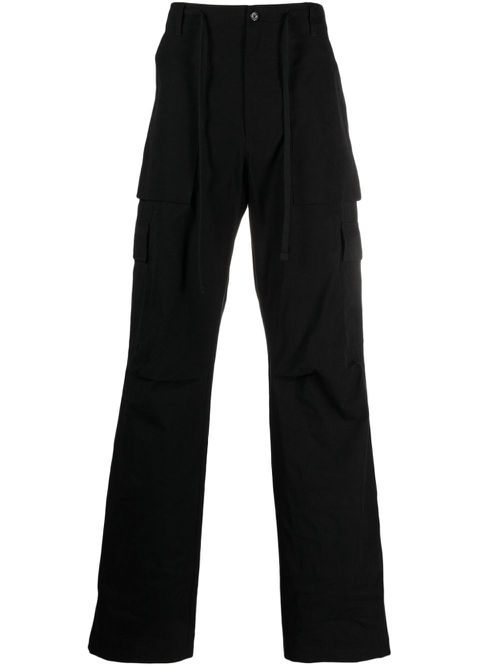 Straight-leg cargo trousers - Black