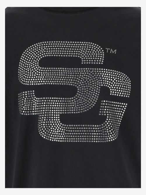 Rhinestone Logo T-Shirt — Black