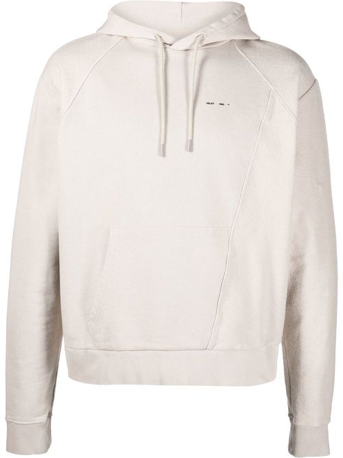 Panelled organic cotton hoodie - Neutrals