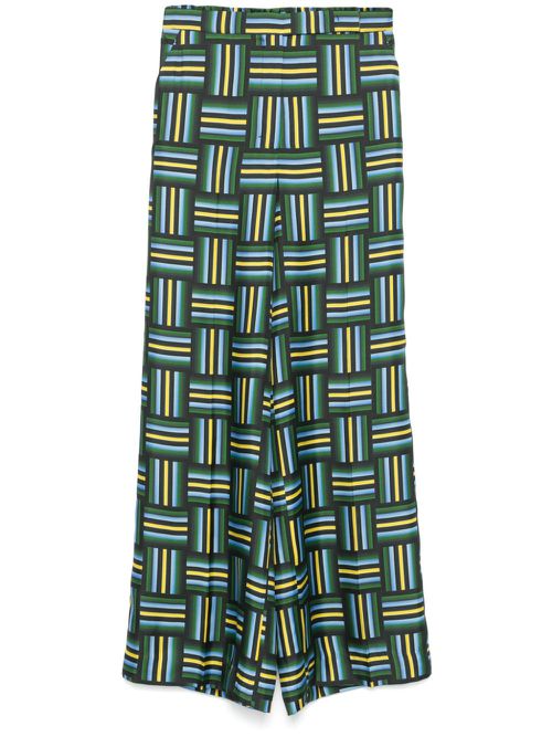 Printed silk trousers - Blue