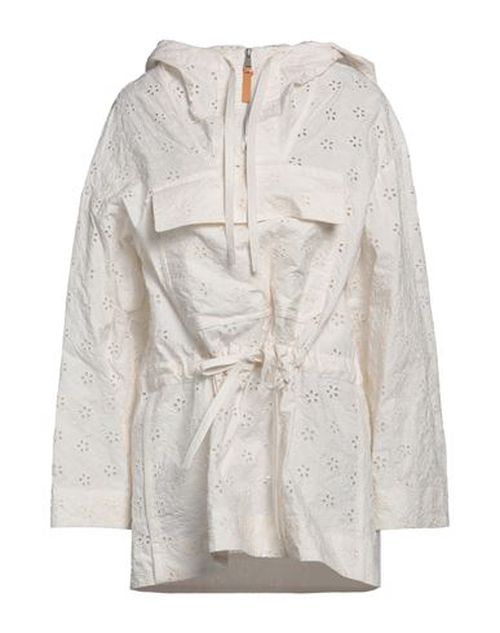 Woman Overcoat & Trench Coat Ivory Size 2 Cotton