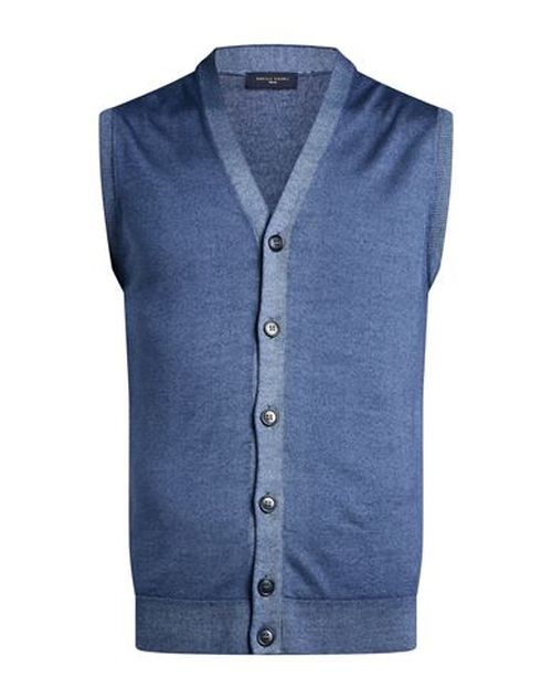 Man Cardigan Navy Size L Merino Wool