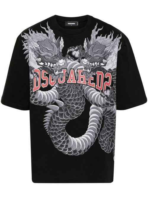 Logo-print cotton T-shirt - Black