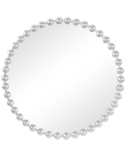 Metal Wall Mirror With Beaded Detailing