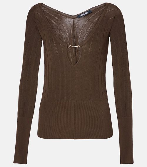 Pralù logo ribbed-knit top