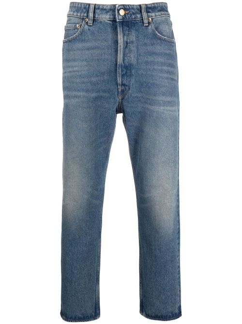 Low-Rise Straight-Leg Jeans — Blue
