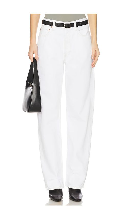 AGOLDE Kelly High Rise Straight Jeans in Milkshake - Ivory. 30 also