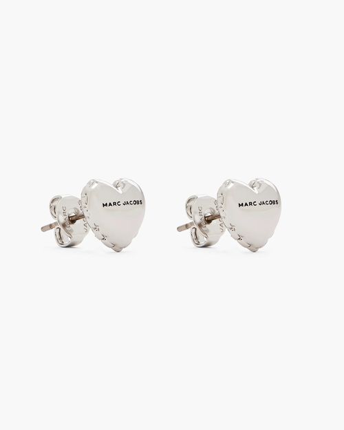 MARC JACOBS Marc Jacobs The Heart Balloon Stud Earrings in Light Antique Silver