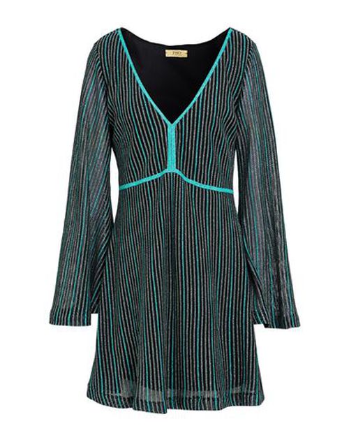 Woman Mini dress Turquoise Size S Viscose, Cotton, Polyester, Metallic fiber, Polyamide