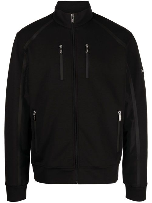 Logo-appliqué panelled jacket - Black
