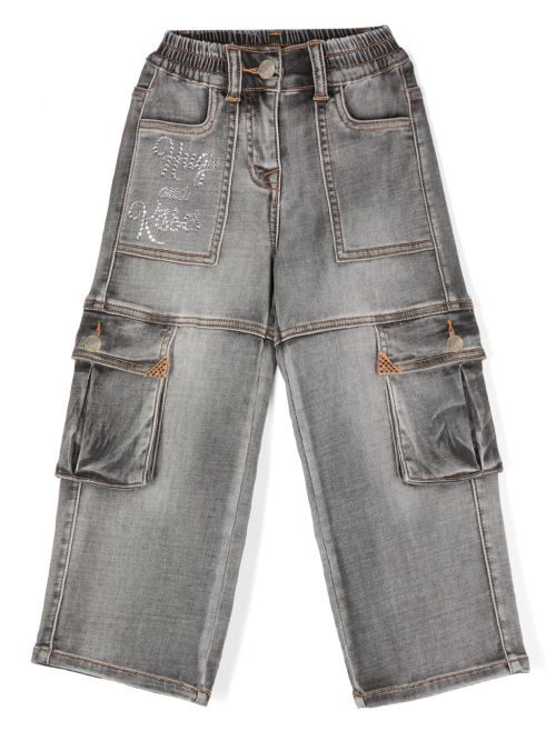 Crystal-embellished jeans - Grey