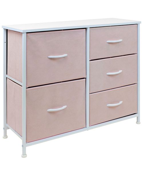 Pink Dresser With 5 Drawers