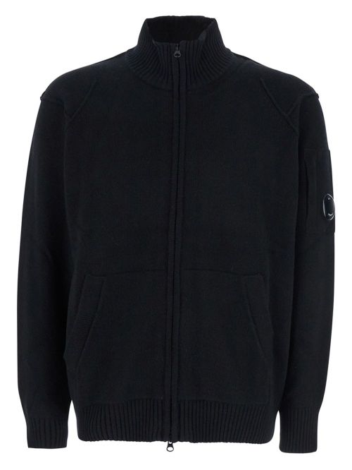 Lambswool Knit Cardigan — Black