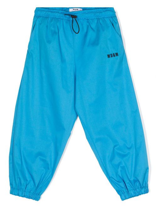 Logo-embroidered track pants - Blue