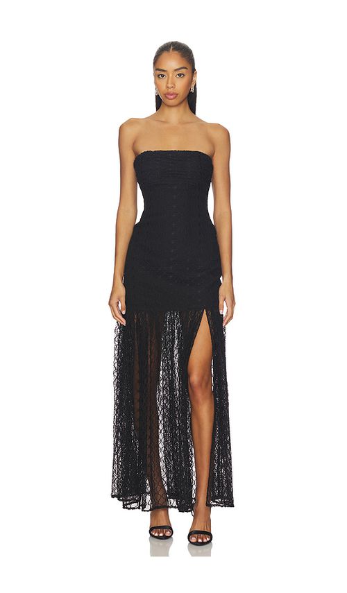 NICHOLAS Kairo Strapless Lace Maxi Dress in Black. 12. Also , 2, 4