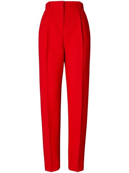 Double-faced wool trousers - Red