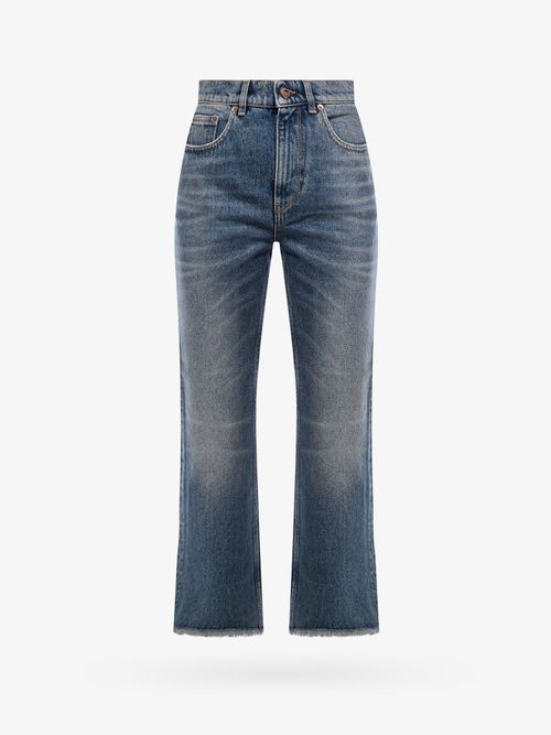 Cropped Flare Denim Jeans — Blue