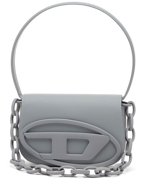 디젤 여성 1dr logo-plaque shoulder bag - Grey X08396P6248