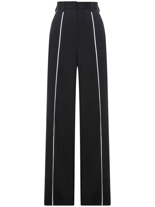 Contrasting-trim trousers - Black
