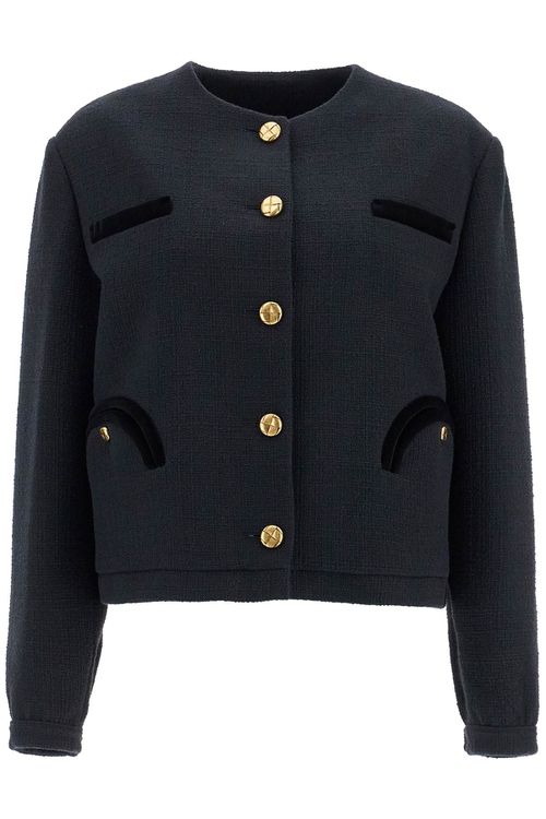 Cropped Cotton Bolero With Golden Buttons