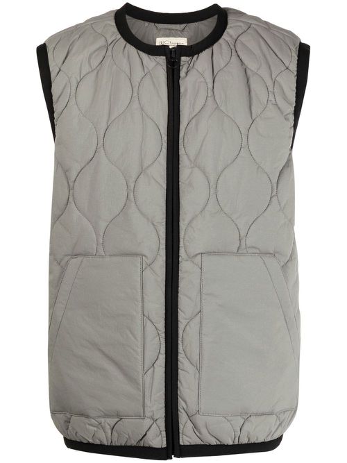 Quilted sleeveless gilet - Grey