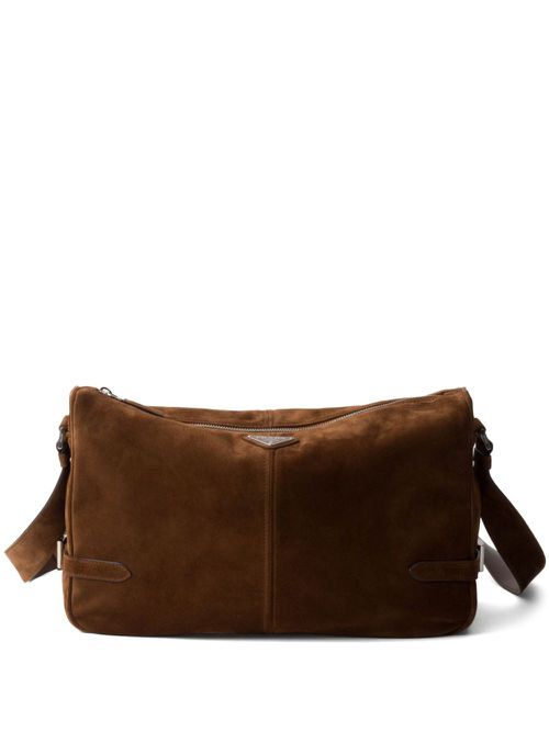 Suede shoulder bag - Brown