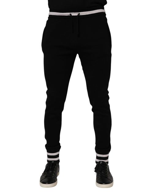 Cotton-Elastane Joggers — Black