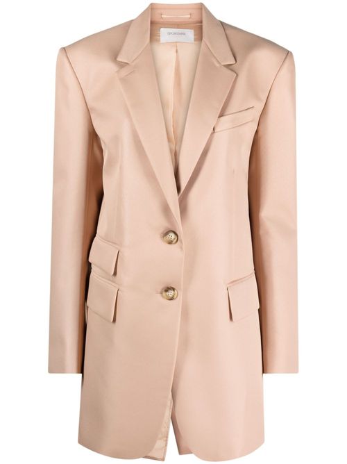 Notched-lapels single-breasted blazer - Neutrals