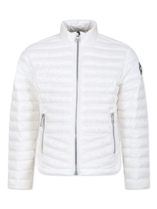 Logo-appliqué padded jacket - White