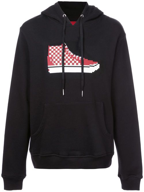 Hi-top print hoodie - Black