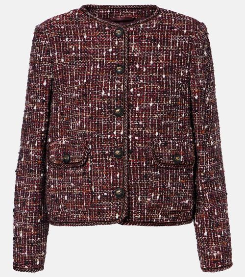 Cropped cotton-blend bouclé jacket