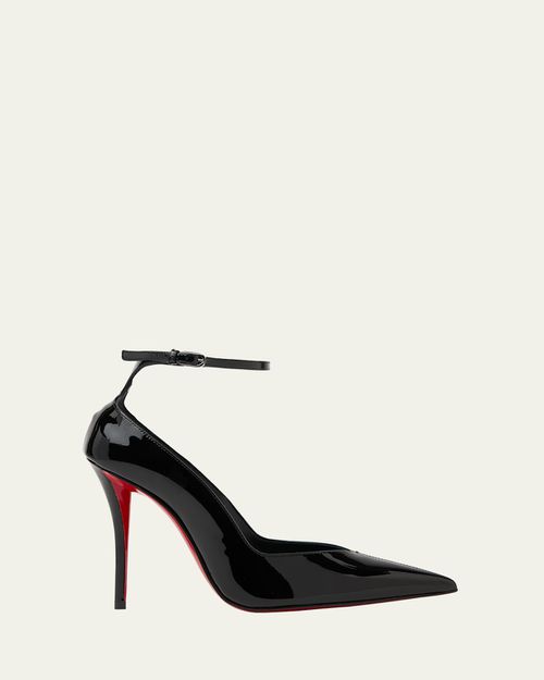 100mm Erozee Patent Leather Red Sole Pumps
