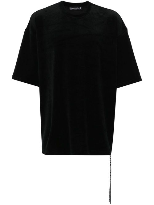 Bleached-skull velour T-shirt - Black