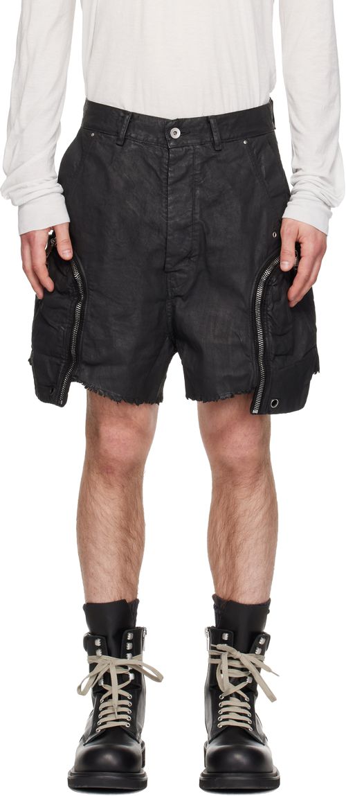 Black Temple Denim Bauhaus Shorts