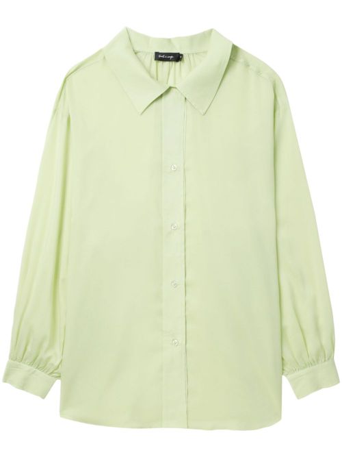 Ruched-detail button-up shirt - Green