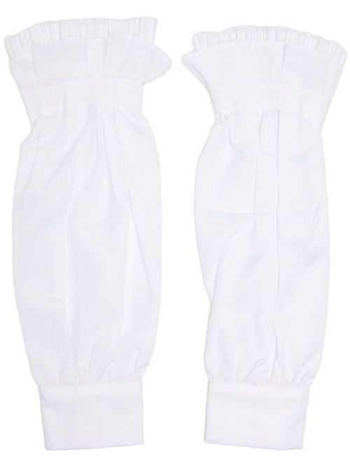 Pleated cotton sleeves - White