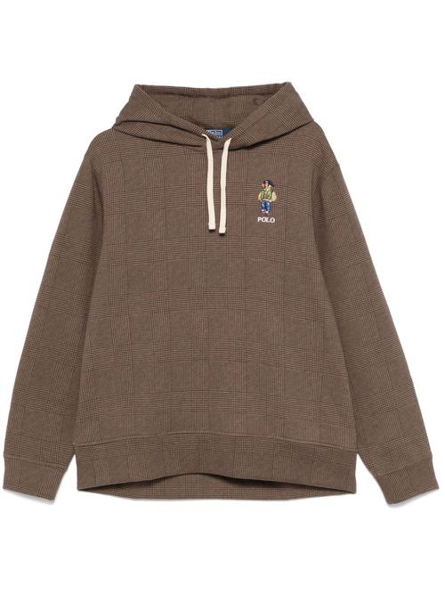 Checked hoodie - Brown