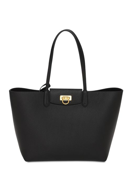 Travel leather tote bag
