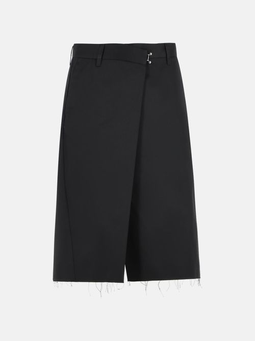 'Wrap' Black Cotton Shorts